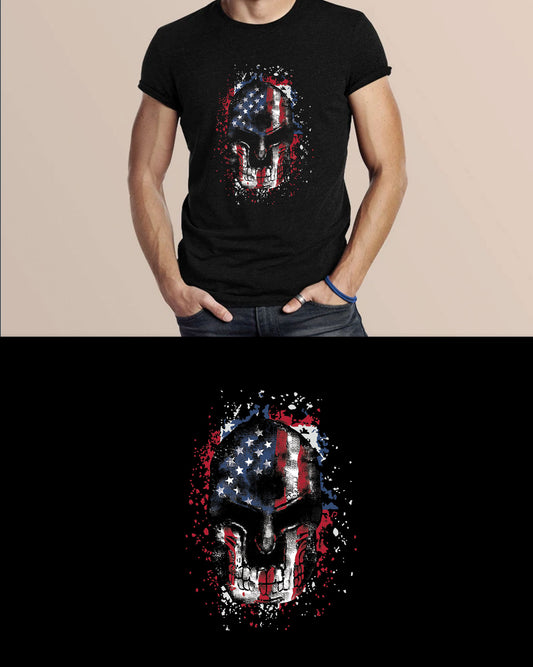 Flag/Skull Mask shirt "True patriot"