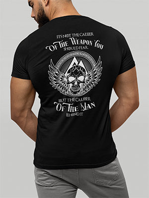 The Caliber of the Man Skull T-shirt - Black T-shirt