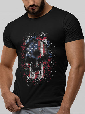 Flag/Skull Mask shirt "True patriot"
